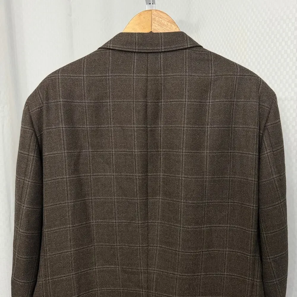 Loro Piana Cashmere Blazer Mens 48 L Brown Windowpane Sport Coat John Nordstrom